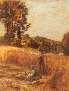  Mois Peintre - Les moissonneurs des scènes rurales paysan Léon Augustin Lhermitte